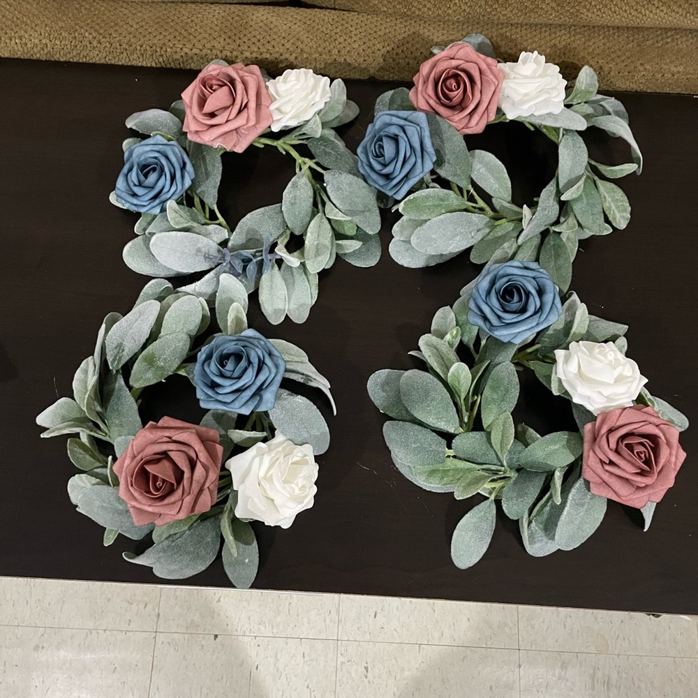 Set of 4 lamb ear wreaths 6inches